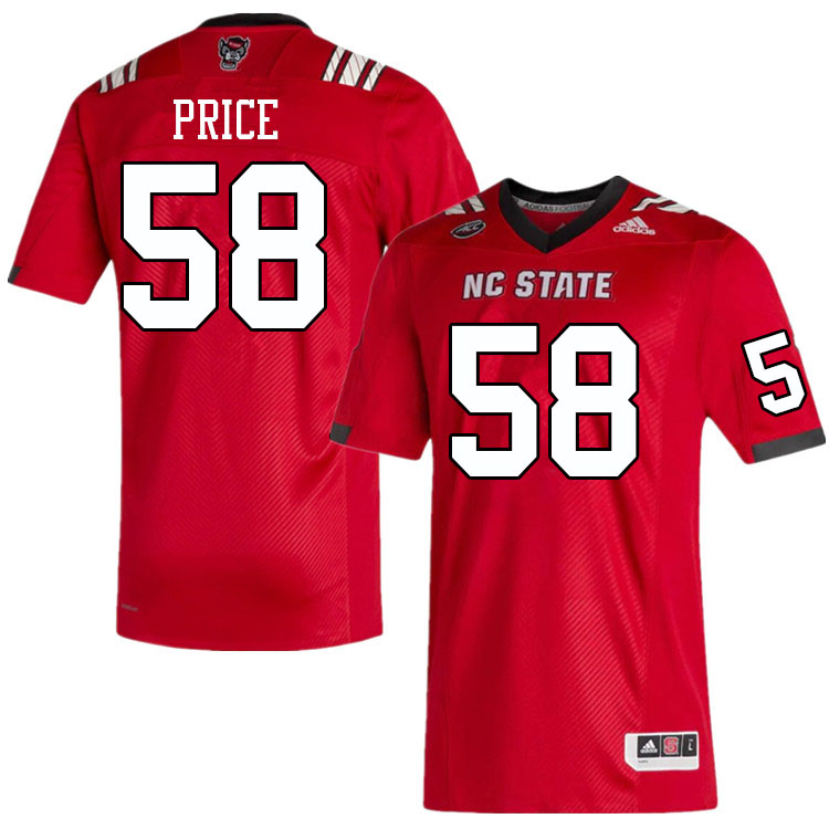 Men #58 Travali Price NC State Wolfpack College Football Jerseys Sale-Red - Click Image to Close